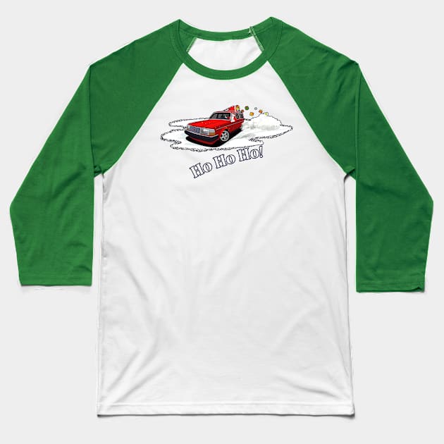 Santa's Wagon Baseball T-Shirt by AutomotiveArt